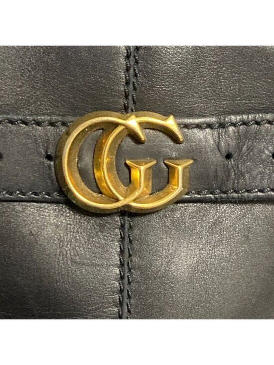 GUCCI - 25mm Marmont Leather Ankle Boots Gucci Gucci GG Marmont Calf Leather Long Boots Jogger 36.5